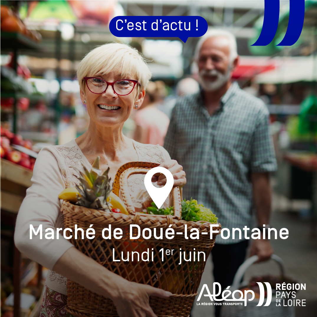 Aléop à la rencontre des usagers sur le marché de Doué-la-Fontaine
